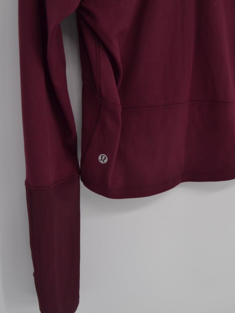 Lululemon Burgundy Half Zip Cropped Long Sleeve Top - Picture 3 of 4